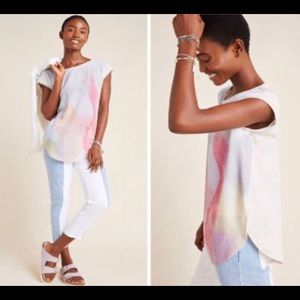 Anthropologie watercolor Tuscany Boatneck Tunic. New without tags.